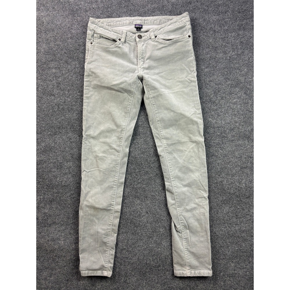 Patagonia Corduroy Pants Womens 29 Gray Organic Cotton Slim Straight Low Rise